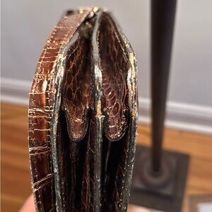Brown Crocodile Embossed Bags (found flaws)
